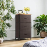 AODK Dresser for Bedroom Nightstand Small Dresser Chest of Drawers End Table for Living Room, Closet Dresser with 3 Storage Drawers Organizer Clothes, Brown AODK