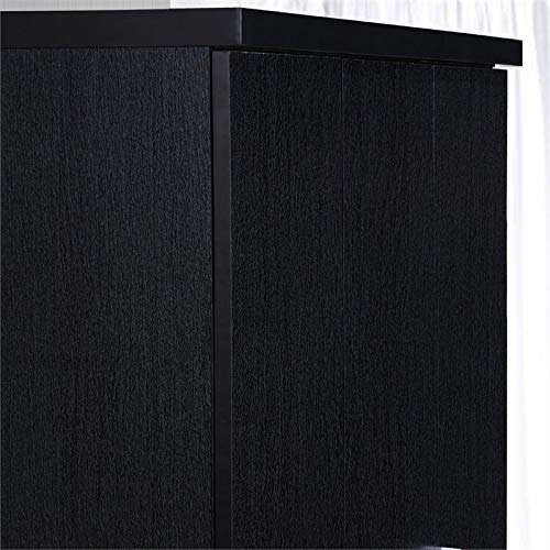 Allora 3 Door Armoire with 2 Drawers 3 Shelves in Black Allora