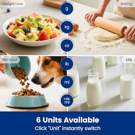 【33 lb & USB Rechargeable】 Digital Kitchen Food Scale Kitchen Scale, Stainless Steel Digital Weight Grams and Oz, Baking and Cooking, 0.1oz/1g Precise, 6 Weight Units (B1) izeyu