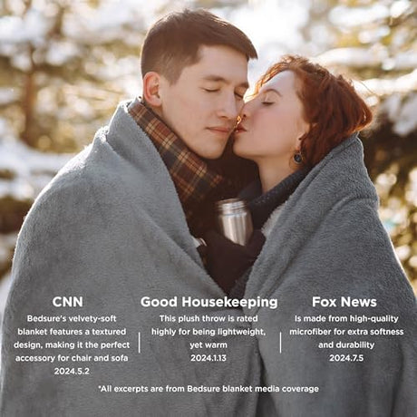 Bedsure GentleSoft Fleece Blanket Twin Size Grey - 300GSM Lightweight Plush Fuzzy Cozy Soft Warm Blanket for Bed, Sofa, Couch, Travel, Camping, 60x80 inches Bedsure