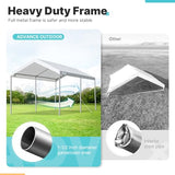 ADVANCE OUTDOOR 10x15 ft Heavy Duty Carport Potable Car Canopy Garage Party Tent Boat Shelter, Adjustable Height from 9.5 ft to 11 ft, White ADVANCE OUTDOOR