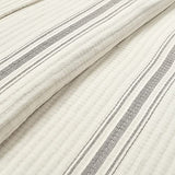 Lush Decor Farmhouse Stripe Kantha Pick Stitch Cotton Quilt/ Coverlet Single King, Gray - Striped Bedding King Quilt - King Blanket For Bed Lush Decor