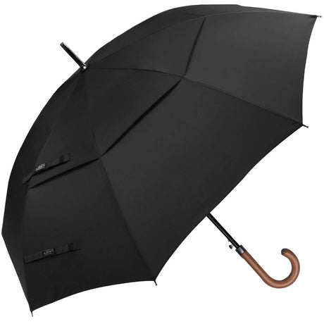 G4Free 52/62inch Wooden J Handle Golf Umbrella Windproof Classic Stick Wedding Cane Umbrellas, Auto Open Cane Hook Handle G4Free
