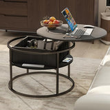 HOJINLINERO Round Lift Top Coffee Table,Coffee Tables Living Room,Black Coffee Table with Storage Hidden Compartment,Wood Farmhouse Coffee Table Decor,Center Table for Living Room,Modern Coffee Table HOJINLINERO