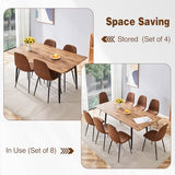 Rejeke 59"-75" Extendable Dining Table Set for 8,Wood Dining Room Table Set for 8,Mid Century Rectangular Kitchen Table with 8 Upholstered Chairs (Easy Assembly,Space-Saving) Rejeke