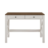 ChooChoo Farmhouse Desk 39" Computer Desk with Drawers, Small Study Writing Table with Stable X Frame for Home Office ChooChoo