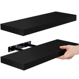 Sorbus Floating Shelves for Wall, Bathroom Shelves Wall Mounted for Kitchen, Bedroom, Bathroom Storage Over Toilet, Hanging Book Shelf for Wall Home Decor Living Room (Black, 2 Pack) Sorbus