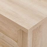 Walker Edison Hazel Modern Farmhouse 3 Drawer Framed Nightstand with Half-Moon Handles, 25 Inch, White Oak Walker Edison