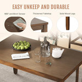 Zevemomo 6-Piece Solid Wood Dining Table Set, Including 1 Dining Table, 4 Upholstered Chairs and 1 Bench, Wooden Dining Table Set for Kitchen, Dining Room, Walnut Zevemomo