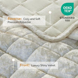 BEDELITE Velvet Quilt Set King Size - Luxury Velvet Comforter Bedding Set 3 Pieces, Lightweight Soft Cozy Shiny Cream White Oversized Bedspread Coverlet for All Seasons with 2 Pillow Shams