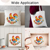 Nuberlic Rooster Embroidery Kit for Adults Beginners, Stamped Farmhouse Embroidery Starter Kit with 7.9 Inch Hoop, Threads, Needles & Instructions, DIY Needlework Craft Gift