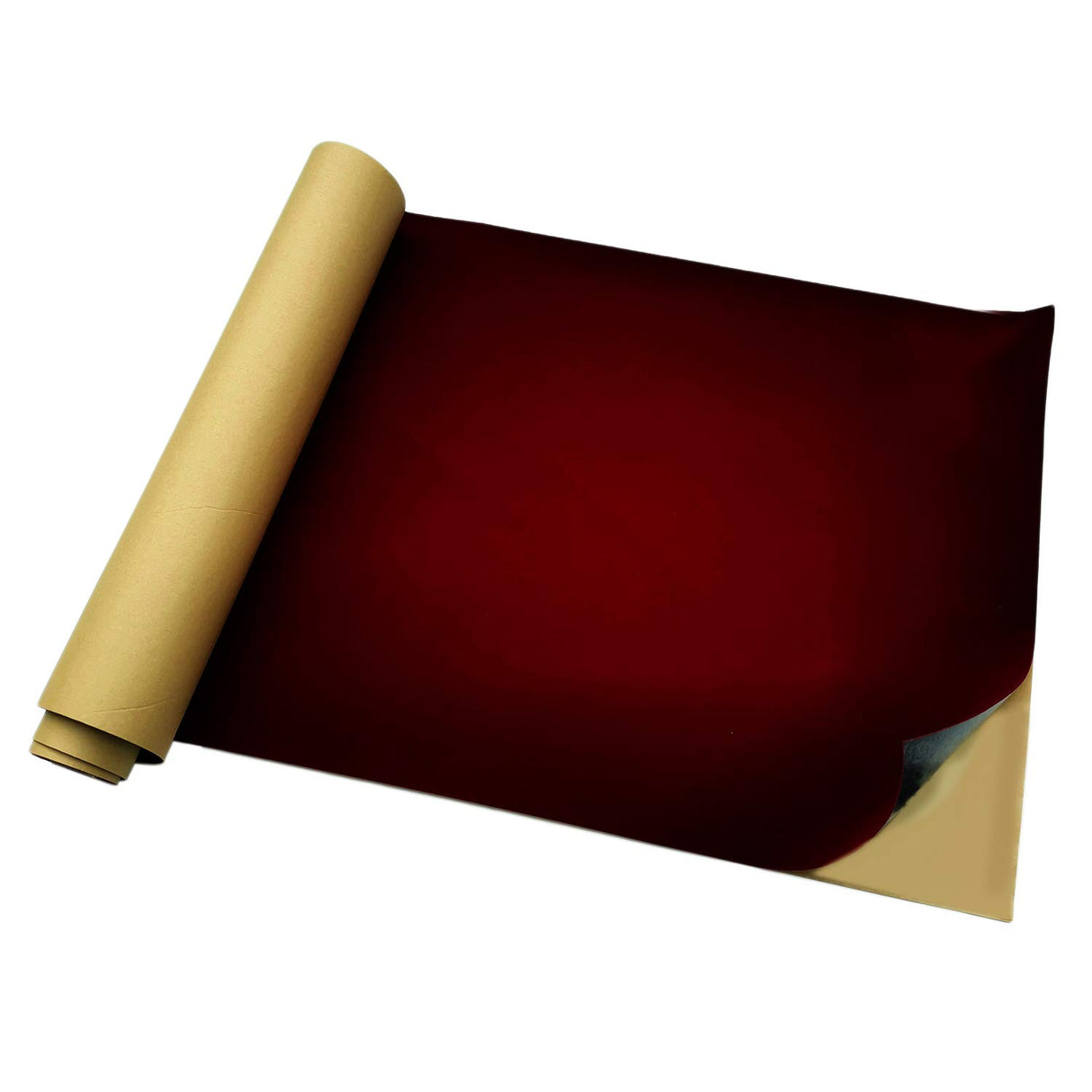 17.7 by 100 Inches Self Adhesive Velvet Roll,Adhesive Velvet Fabric for Jewelry Display cabinets (Burgundy Dark Red) HSDK