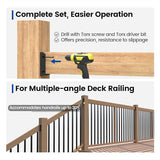 Muzata 20Pcs Deck Railing Brackets Connectors Rail Support Kit for 2x4(1.5"×3.5") Railing with 124pcs Screws Wooden Fence Handrail Wood Railing System Cable Railing Baluster Railing, WT11 Muzata
