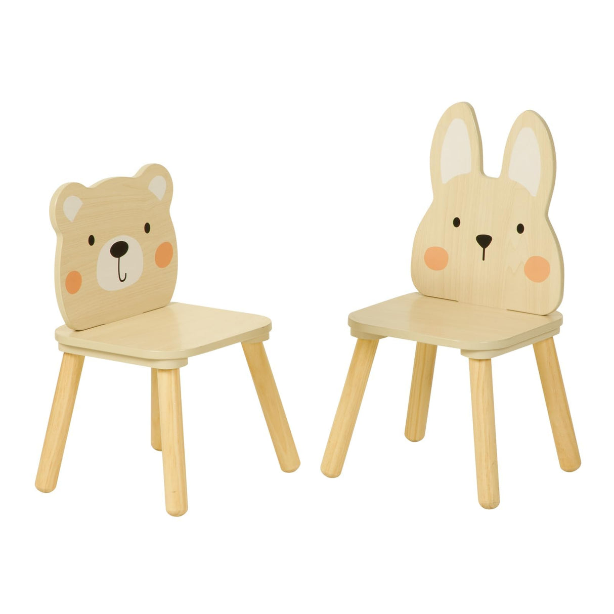 OOOK Kids Wooden Animal Chairs, Including Rabbit and Bear Chair, Kids Playroom Furniture for Eating, Reading, Playing OOOK