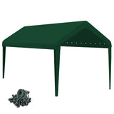 GOTRUTH 10x20 Canopy Replacement Cover, Carport Replacement Canopy Top Cover for 10' x 20' Frame, 800D Heavy Duty Waterproof & UV Protected Car Canopy with Ball Bungees (Frame is not Included) (Green) GOTRUTH
