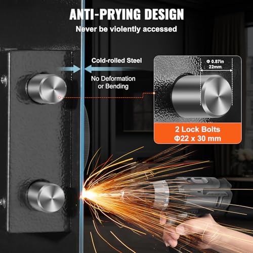 VEVOR 42.91" Tall Wall Gun Safe, 4-Tier Hidden Gun Safe with Keypad & Fingerprint, 3 Removable Shelves & 6 Key Holders, Q235 Cold-Rolled Steel Gun Safe with LED Light, Vibration Alarm, Holster & Stock VEVOR