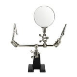 Helping Hands Magnifier Soldering Station, mlogiroa 2.5X Magnifying Glass Third Hand Soldering Stand with Dual Adjustable Alligator Clips for Welding, Jewelry, Small Precision Projects Inspection mlogiroa