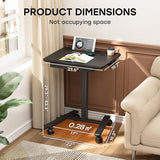 JYLH JOYSEEKER Mobile Small Standing Desk with Drawer, 23.6"x19.7" Rolling Laptop Cart on Wheels, Height Adjustable Sit Stand Computer Workstation with Storage for Compact Space, Black JYLH JOYSEEKER