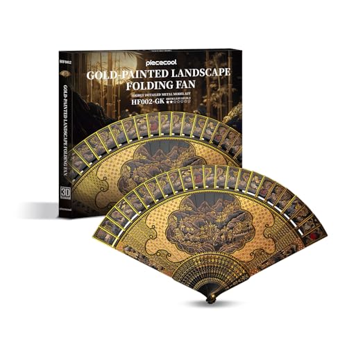 Piececool 3D Metal Puzzles for Adults, Folding Fan Metal Model Kits,Handheld Fan Building Kit for Women,DIY Crafts for Adult Family Time,Home Decor Best Gifts