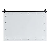 Kate and Laurel Skylan Modern Farmhouse Decorative Wood Framed Wall Mirror, 38 x 27, White and Black, Barn Door-Inspired Transitional Wall Hanging Mirror for Bathroom or Living Room Uses Kate and Laurel