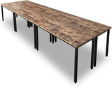 Bonzy Home Conference Tables 14ft Office Computer Desk for Meeting Room Study Writing Printer Table for 16 People Save Space Design Rustic Vintage Brown 6PCS (165.3"x47.2"x29.5") Bonzy Home