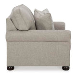 Signature Design by Ashley Gaelon Transitional Loveseat with Nailheads and 2 Accent Pillows, Beige Signature Design by Ashley