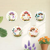 ORIGACH 5 Pack Mushroom & Plants Embroidery Kits for Beginners DIY Starter Hand Embroidery Kit with Floral and Plants Patterns and Instructions for Adults Women Crafting