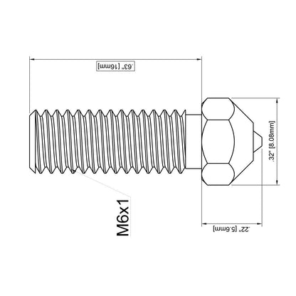 DUROZZLE Tungsten Carbide Tip Volcano Nozzle 0.4mm for Anycubic Vyper/Kobra Max/Kobra Plus, Artillery Sidewinder X2, Flsun V400 / Super Racer 3D Printer and More (Volcano, 0.4mm)