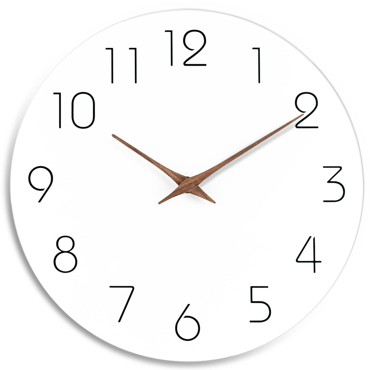 Mosewa Wall Clock 10 Inch Silent Non Ticking Wood Wall Clocks Battery Operated - Wooden White Modern Office Simple Minimalist Clock Decorative for Kitchen,Home,Bathroom,Living Room(10" White) Mosewa