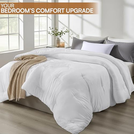 Utopia Bedding Comforters Twin Size, All Season Duvet Insert, Down Alternative Twin Comforter with Corner Tabs, Machine Washable Bed Comforter 64 x 88 Inches (White) Utopia Bedding