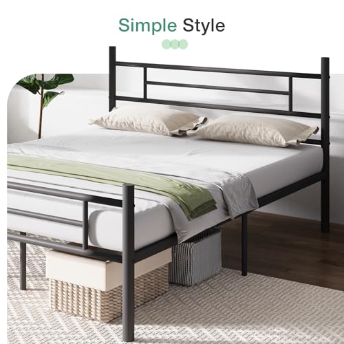 Novilla Full Size Bed Frame with Headboard and Footboard, 14 Inch Metal Platform Bed Frame, Under Bed Storage, Strong Metal Slats Support, Mattress Foundation No Box Spring Needed Novilla