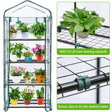 Mini Greenhouse for Outdoors Indoor: Ohuhu Small Green House with 4 Tier Shelves, Portable Plastic Greenhouses with Heavy Duty Transparent PVC Cover for Winter Garden Patio Backyard Porch Balcony Ohuhu