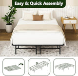 MAKE CHANGES Foldable Full Size Bed Frame，Metal Platform with 14" Underbed Storage, Heavy Duty，Noise Free,Easy Foldable Assembly, No Box Spring Needed,Black MAKE CHANGES
