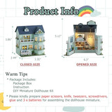 TuKIIE DIY Miniature Dollhouse Kit with Furniture, 1:32 Scale Creative Room Opened & Closed Mini Wooden Doll House for Kids Teens Adults(Warm House)