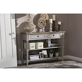 Baxton Furniture Studios Edouard French Provincial Style Distressed Two Tone 2 Drawer Console Table, White Wash Baxton Studio