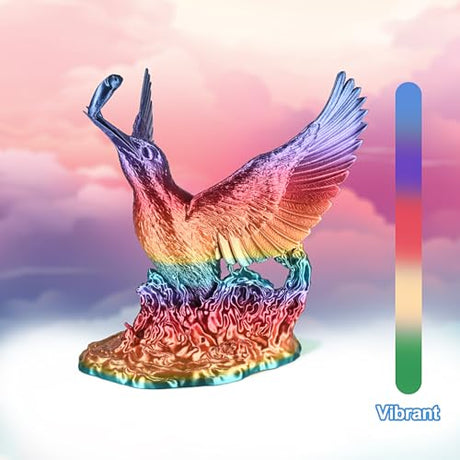 ERYONE Silk Rainbow 3D Printer PLA Filament 1.75 +/- 0.03mm, Shiny Multicolor Filament PLA Fast Color Gradient 1KG(2.2LBS), Vibrant Rainbow ERYONE