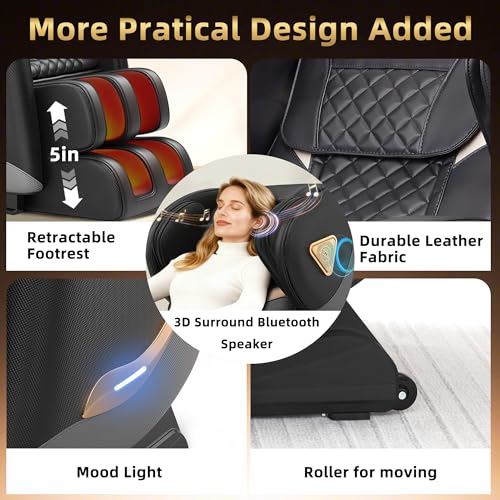 VireoNest 2026 Massage Chair Full Body, Zero Gravity Massage Chair Recliner - Upgraded 10-Point Roller, Heating, Airbags, Foot Roller, Shiatsu Full Body Massage Chairs, Gift for Parent VireoNest