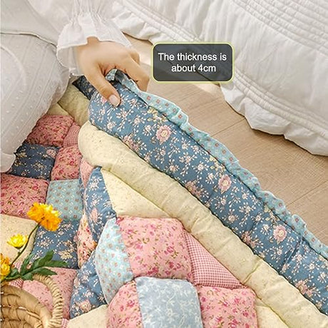 Cotton Cover Futon Mattress for Back Pain,Japanese Traditional Shikibuton Bed Tatami Sleeping Pad,Foldable Roll Up Tatami Mattress Pad,Traditional Japanese Roll Up Bed,27.56x70.87in Floor Mattress KnvsS