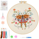 JOINRUN Embroidery Starter Kit for Beginners Adults: DIY Butterfly Cross Stitch Kit for Craft Lover Learn Hand Stitch, Includes Stamped Pattern,Hoop, Easy to Follow Instruction and Video