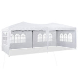 TUKAILAI 10' x 20' Pop Up Gazebo Marquee, Anti-UV Party Wedding Tent Event Shelters with 6 Removable Sidewalls & Carry Bag, Heavy Duty Instant Canopy for Outdoor Camping Garden Patio (White) TUKAILAi