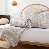 JANZAA Quilts Queen Size Oatmeal Bed Spread with White Floral Pattern Botanical Microfiber Quilts Set Lightweight Comforter 3 Pieces Reversible Bedding Set (1 Queen Quilt and 2 Pillow Cases) JANZAA