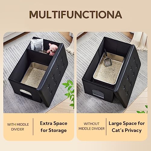 MEEXPAWS Cat Litter Box Enclosure Furniture Hidden, Cat Washroom Bench Storage Cabinet | Extra Large 36'' x 20'' x 20''| Dog Proof | Waterproof Inside/Easy Clean | Easy Assembly | Odor Control MEEXPAWS