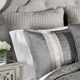 Riverbrook Home Elegant Collection Comforter Set, King, Kacee - Platinum, 12-Piece Set Riverbrook Home