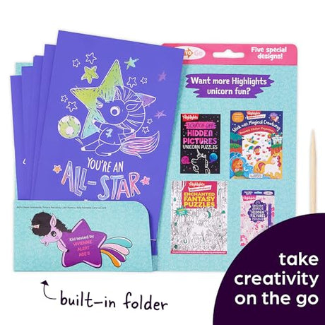 Scratch-and-Play Unicorn Hidden Pictures (Highlights Fun to Go) WoodArtSupply
