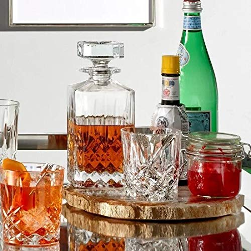Marquis By Waterford Markham Square Decanter & Double Old Fashion Pair Decanter Set, 2 Count (Pack of 1), Clear, 30 fluid ounces Marquis By Waterford
