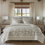 Levtex Home Adare Taupe Reversible Full/Queen Quilt Set (88x92in) and 2 Pillow Shams (26x20in) - Floral Bedding - Taupe White - Cotton Full/Queen Size Quilt Bedding Set - Lightweight, Soft, Pre-Washed Levtex Home