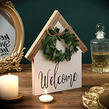 Jetec Wood Welcome Home Sign Sweet Home Tiered Tray Decor Farmhouse Decor Home Sign Shelf Decor House Shape Double Sided Home Sweet Home Decor Home Sign for Living Room Window Shelf Desk Office Jetec