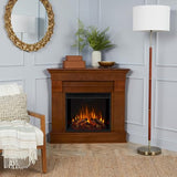 Real Flame Chateau 41" Corner Electric Fireplace with Mantel for Living Room or Bedroom, Replaceable Fireplace Insert Heater, Realistic Log and Flame Effect, Remote Control, Timer. Real Flame