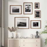 11x14 Picture Frame, USA-Sourced Natural Walnut Wood Photo Frame with Tempered Glass, Handcrafted Rounded Corner 11 x 14 Wooden Frame Matted to 8x10 Photos, Wall or Tabletop Display FLYJOE