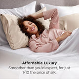 Bedsure Satin Pillowcases, Similar to Silk Pillow Cases Queen Size Set of 2, Cooling Pillow Case for Sleeping Women with Envelope Closure, Gifts for Women Men, Beige, 20x30 Inches, 2pcs Bedsure